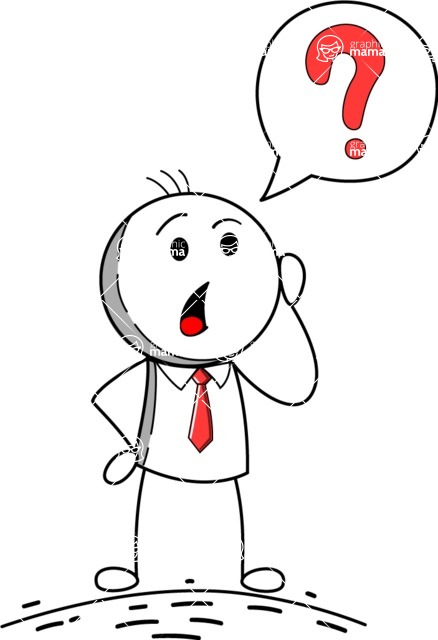 Stickman Vector Graphics - Wondering Vector Stickman Cartoon Character